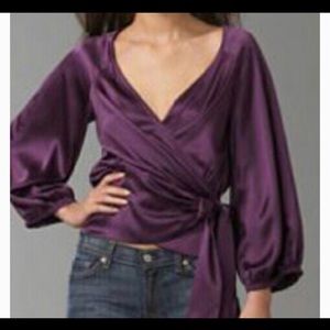 Diane Von Furstenberg Purple Wrap Blouse 4